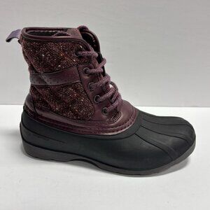 Kamik Big Kids’ Sierra Mid Burgundy Winter Boots, Girls’ Size 4 M